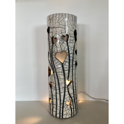 Unique creation of artisanal art as a decorative Raku lamp