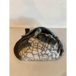 Raku ceramic bird house