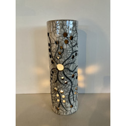 Unique creation of artisanal art as a decorative Raku lamp