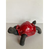 Tortue en céramique raku rouge