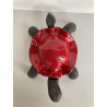 Tortue en céramique raku rouge