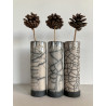 Série de 3 vases céramique raku blanc