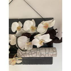 Tableau Orchidées Céramique Raku