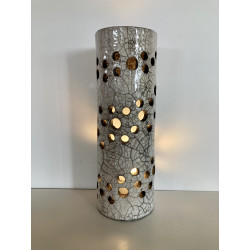 Decorative and ambiance guarenteed with this lovely and elegant Raku ceramic lamp