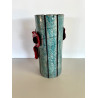 Original poppies raku ceramic vase