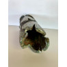 Large original Raku ceramic vase in white and black