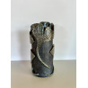 Large original Raku ceramic vase in white and black