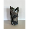 Large original Raku ceramic vase in white and black