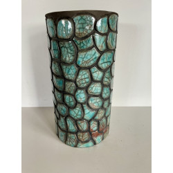 Superbe Vase "Crocodile" Céramique Raku