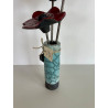 Vase Céramique Raku et ses 3 fleurs