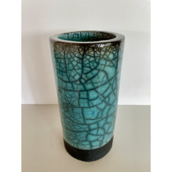 Vase céramique raku "Lagon"