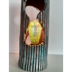 Artisanat Français et pièce unique pour cette lampe décorative en Raku