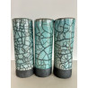 Très tendance cette série de 3 vases céramique raku turquoise brillant