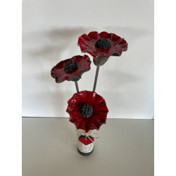 Soliflore and its Poppies Raku Ceramic