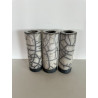 White Raku ceramic trio of vases for an original decoration