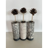 White Raku ceramic trio of vases for an original decoration