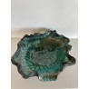 Coupe décorative unique en céramique raku bleu turquoise