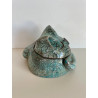 Blue Raku ceramic cat