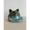 Blue Raku ceramic cat