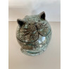 Boîte Chat Bleue Céramique Raku