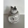 Urne funéraire pour chat en céramique raku blanc