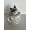 Urne funéraire pour chat en céramique raku blanc