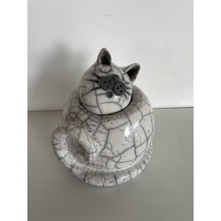 Urne funéraire pour chat en céramique raku blanc