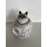 Urne funéraire pour chat en céramique raku blanc