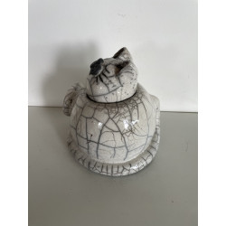 Urne funéraire pour chat en céramique raku blanc