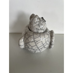 Urne funéraire pour chat en céramique raku blanc
