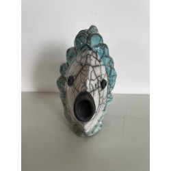 Poisson Décoratif en Céramique Raku Beu Turquoise