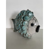 Poisson Décoratif en Céramique Raku Beu Turquoise