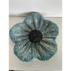 Fleur Décorative Turquoise Céramique Raku