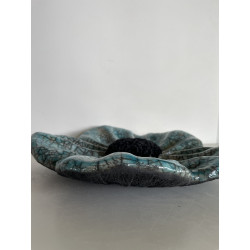 Fleur Décorative Turquoise Céramique Raku