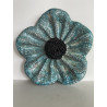 Fleur Décorative Turquoise Céramique Raku