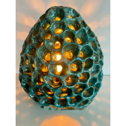 Artisanat d'art Français pour cette belle lampe Anémone céramique Raku