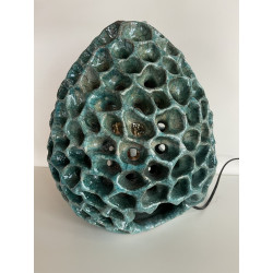 Artisanat d'art Français pour cette belle lampe Anémone céramique Raku