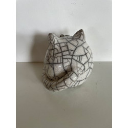 Chat "Cachou" Céramique Raku