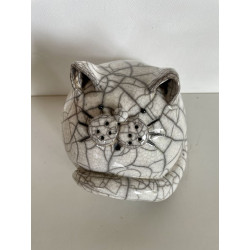 Chat "Cachou" Céramique Raku