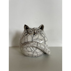 Chat "Cachou" Céramique Raku