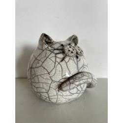 Chat "Cachou" Céramique Raku