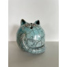 Chat "Cachou Bleu" Céramique Raku