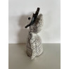 Chouette ou hibou en céramique raku porte bonheur