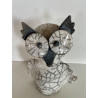 Chouette ou hibou en céramique raku porte bonheur