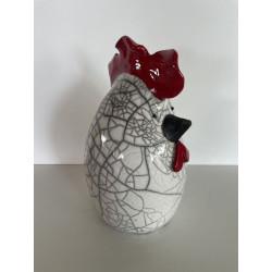 Superbe Maman poule en pièce originale céramique Raku