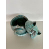 Boîte Chat Bleue Céramique Raku