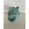 Boîte Chat Bleue Céramique Raku