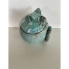 Boîte Chat Bleue Céramique Raku
