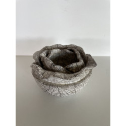 Joli Pot en Céramique Raku Blanc