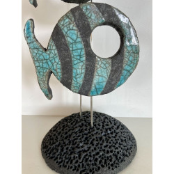 Banc de Poissons Céramique Raku